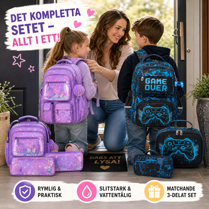 3-i-1 ryggsäcksset – Allt ditt barn behöver för en enklare skolstart 🎒✨