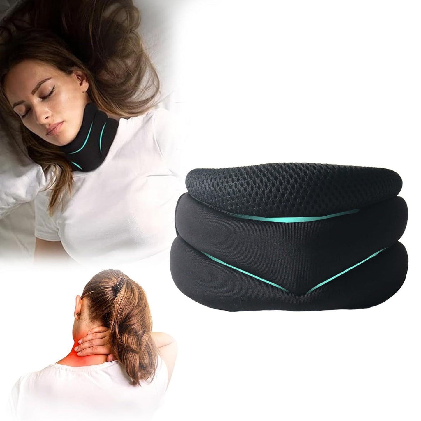Nackstöd™ 2-i-1 – ergonomiskt stöd mot smärta & snarkning