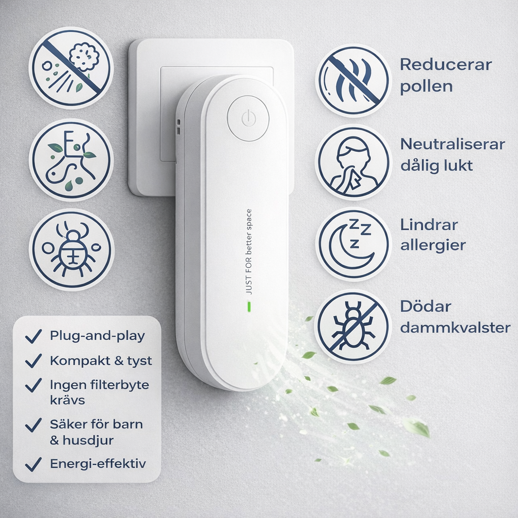 AirVera™ – praktisk luftrenare mot pollen och allergen