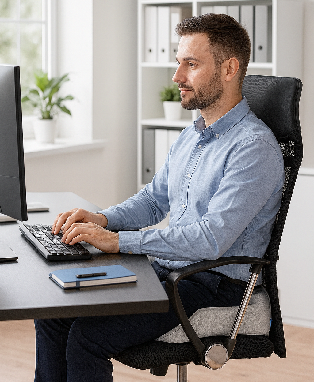 ErgoComfort™ – Ergonomisk Sittdyna & Ryggstöd