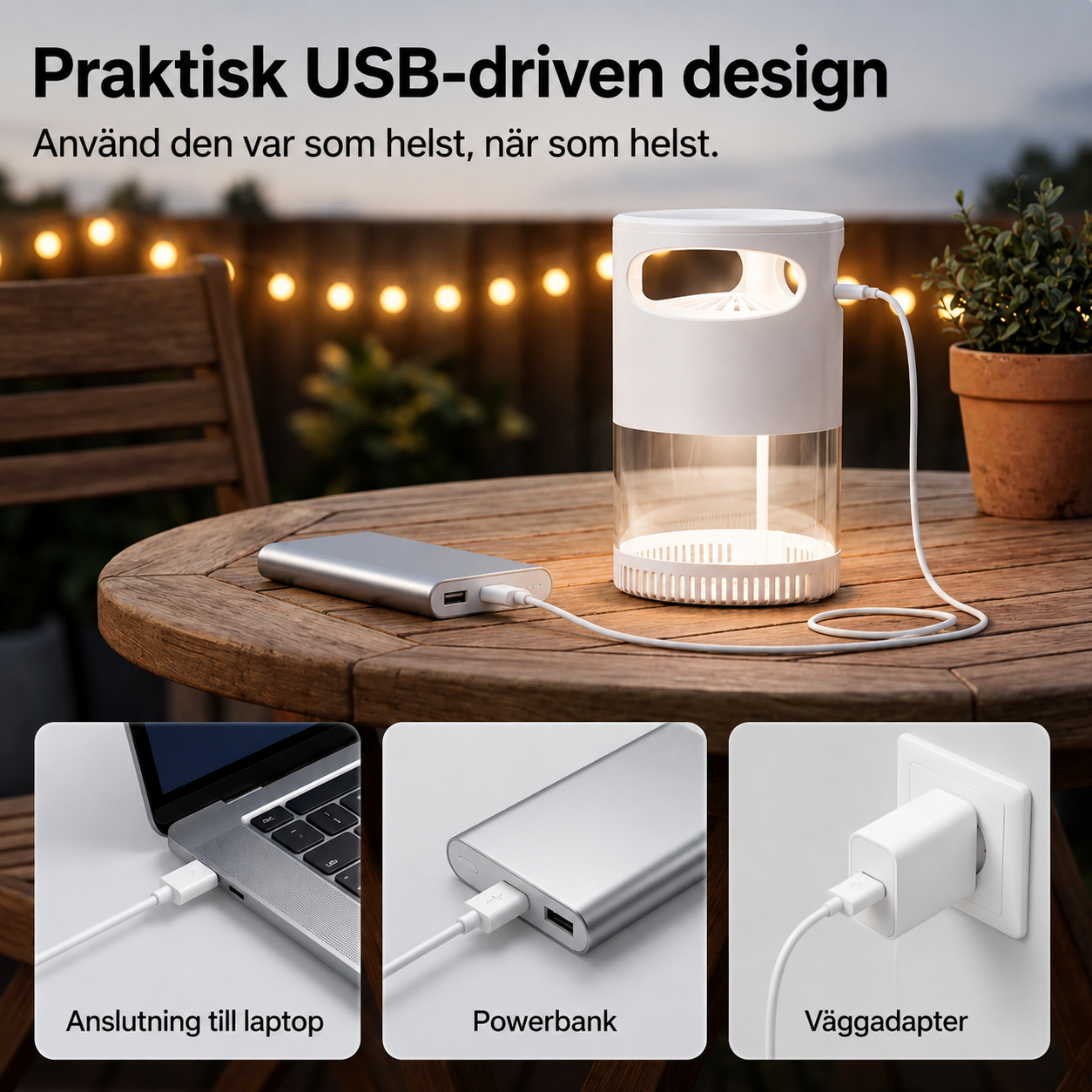 MyggFri™ – Tyst UV-Mygglampa